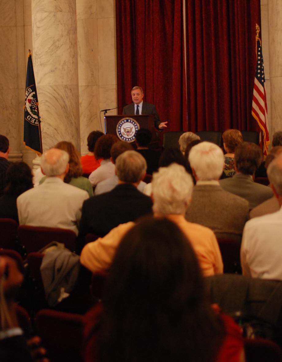 Durbin spoke about ending hunger and poverty at the RESULTS Annual International Conference.